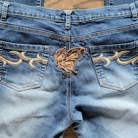 B JEANS DETAILED BACK 1120" STUDDED SLIT OPENING L - Picture 2 of 5